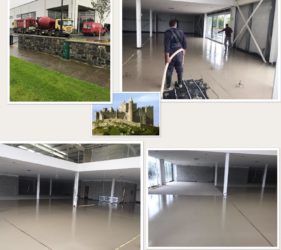 Car show room for Colm Hanly_ 400m2 over Underfloor Heating _CE Certified Alpha Hemihydrate screed_Fast Floor Screed Ltd