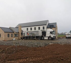 B Doherty Mobile Screed Factory_360m2 Rapidur EB5 Rapid Drying Sand Cement screed_ ICF house