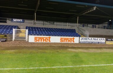 Newry City Athletic Football Club grounds | SMET sponsors a sign | 2017