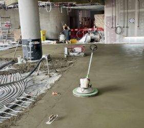 For Collen Construction using our Mobile Screed Factory_ Laser Guided Robot_Sidings