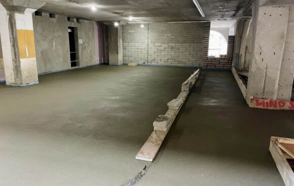 B Doherty Screeding | Mobile Screed Factory | Irish Life Dublin Refurbishment | Main Contractor Walls. Rapidur®EB5 Rapid drying floor screed