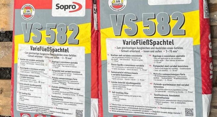 Flexible mouldability and self levelling Sopro vs 582